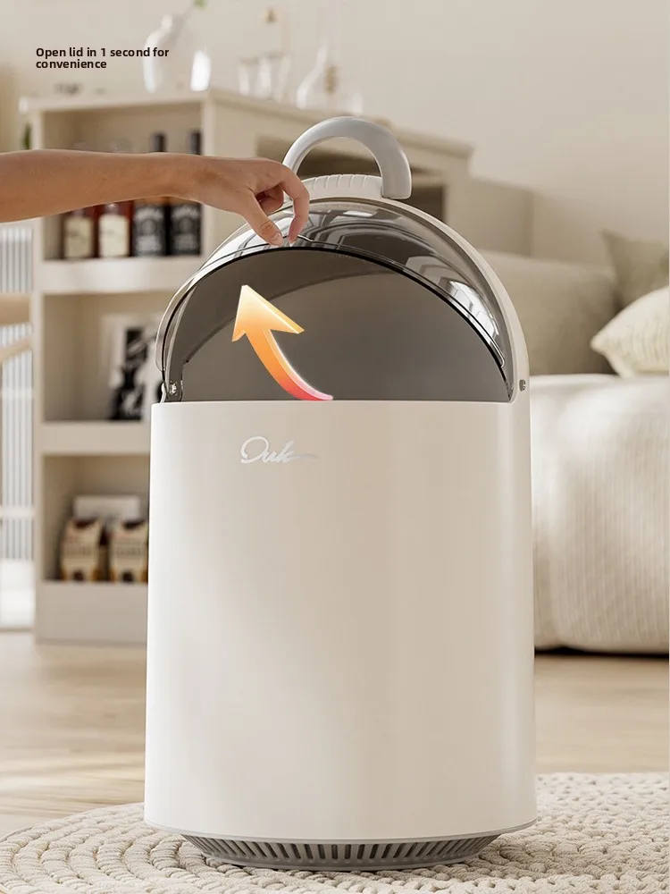 

Aospheric Absorption Tra Can for Home Toilet Kitchen Living Room Batoom with Lid High Aesthetic Value round PET Material