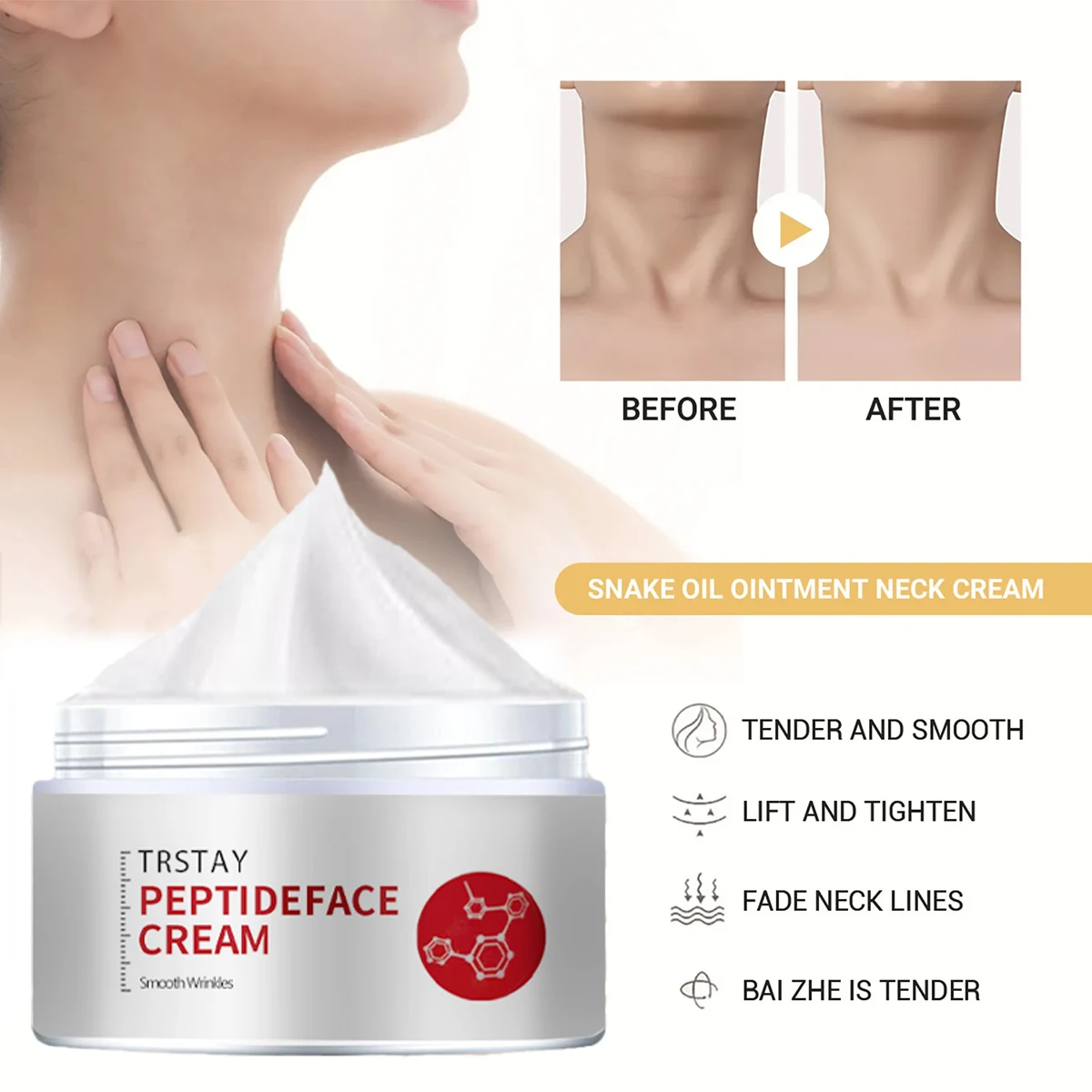 TRSTAY Peptide Face Cream Anti-Aging Fine Line Eraser Whitening Skin Care for Mothers And Kids