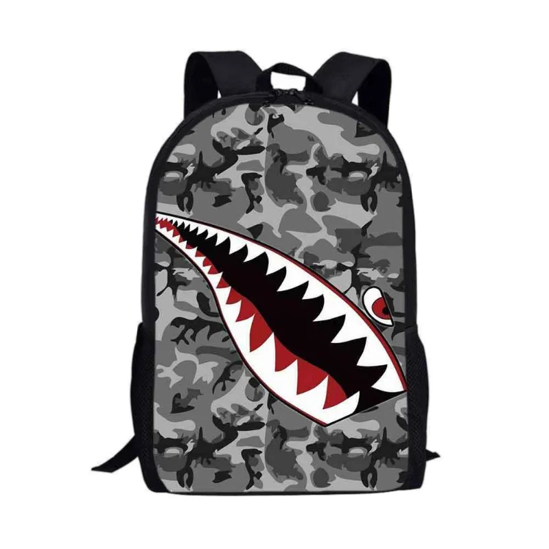 

Camouflage shark elementary school schoolbag large-capacity kindergarten backpack