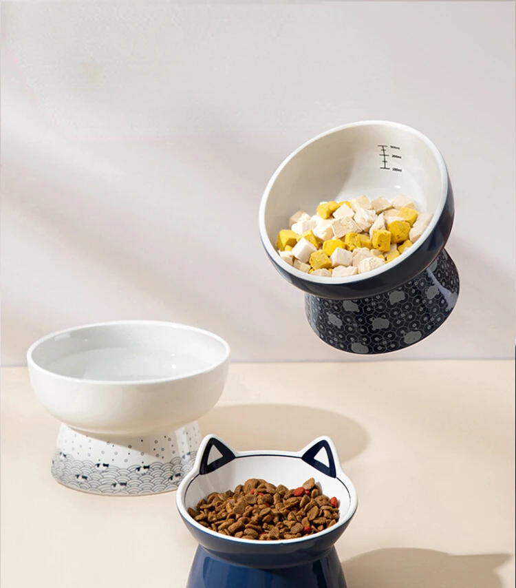 

Cat Bowl Ceramic Heating Cat Food Bowl Dining Dog Anti tipping Drinking Pet Cat Food Supplies Complete Collection