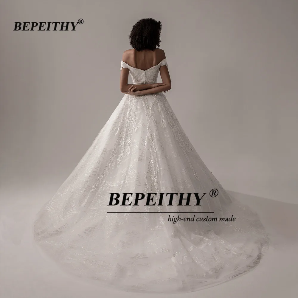 BEPEITHY – robe de mariée personnalisée à paillettes, épaules dénudées, pour femmes, dubaï, robe de bal de luxe, nouvelle collection 2022