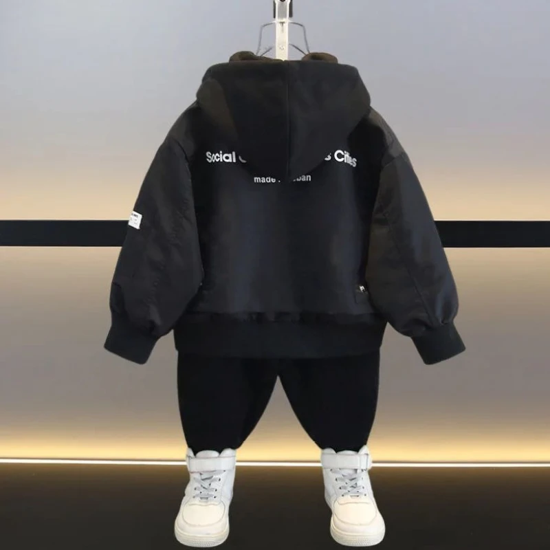 Boys Flight Jacket Spring Autumn 2026 New Fashion Cool Kids Outerwear Casual Streetwear Zip Up Coat for Children
