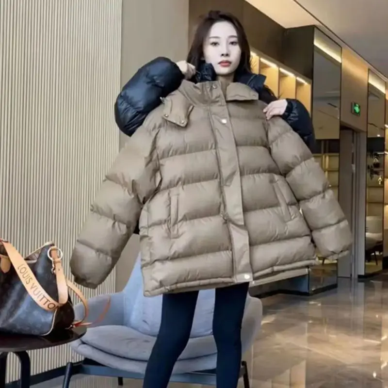 Down Coats Warm Winter Woman Down Jacket Korean Fashion Hooded Puffer Jacket Thick Quilted Jacket Outdoor Outerwear Long Sleeve