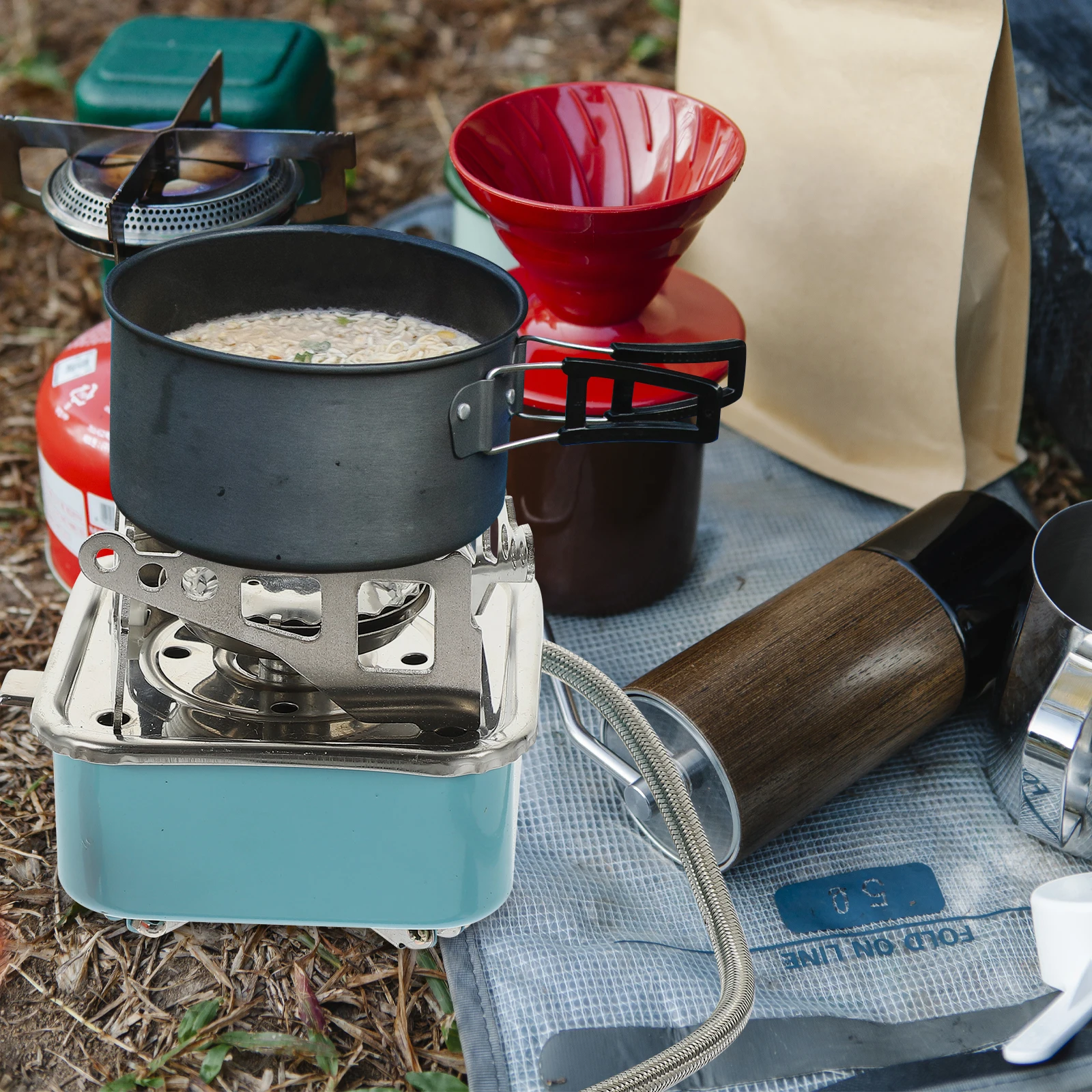 

Portable Foldable Camping Hiking Outdoor Lightweight Small With Fastener Compact Travel Folding Portable Gas Burner For
