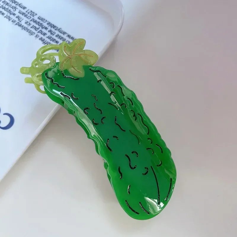 BYL New Creative Design Vegetable Series Hair Clips Acetate Hair Claw Large Cucumber Fun Crab Clip Women's Hair Accessories