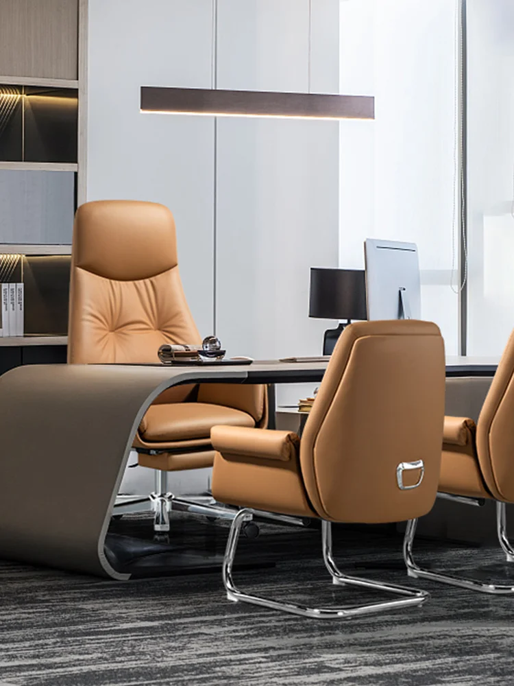 Boss Chair High-end Office Chair Backrest Lift Reclining Comfortable Home Study Dormitory Leather Computer Chair