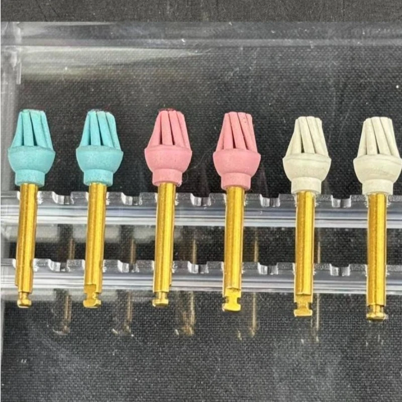 6Pcs/Set Dental Rubber Polisher Composite Resin Polishing Wheel Spiral Flex Brush Coarse Medium Fine Dentist Tools