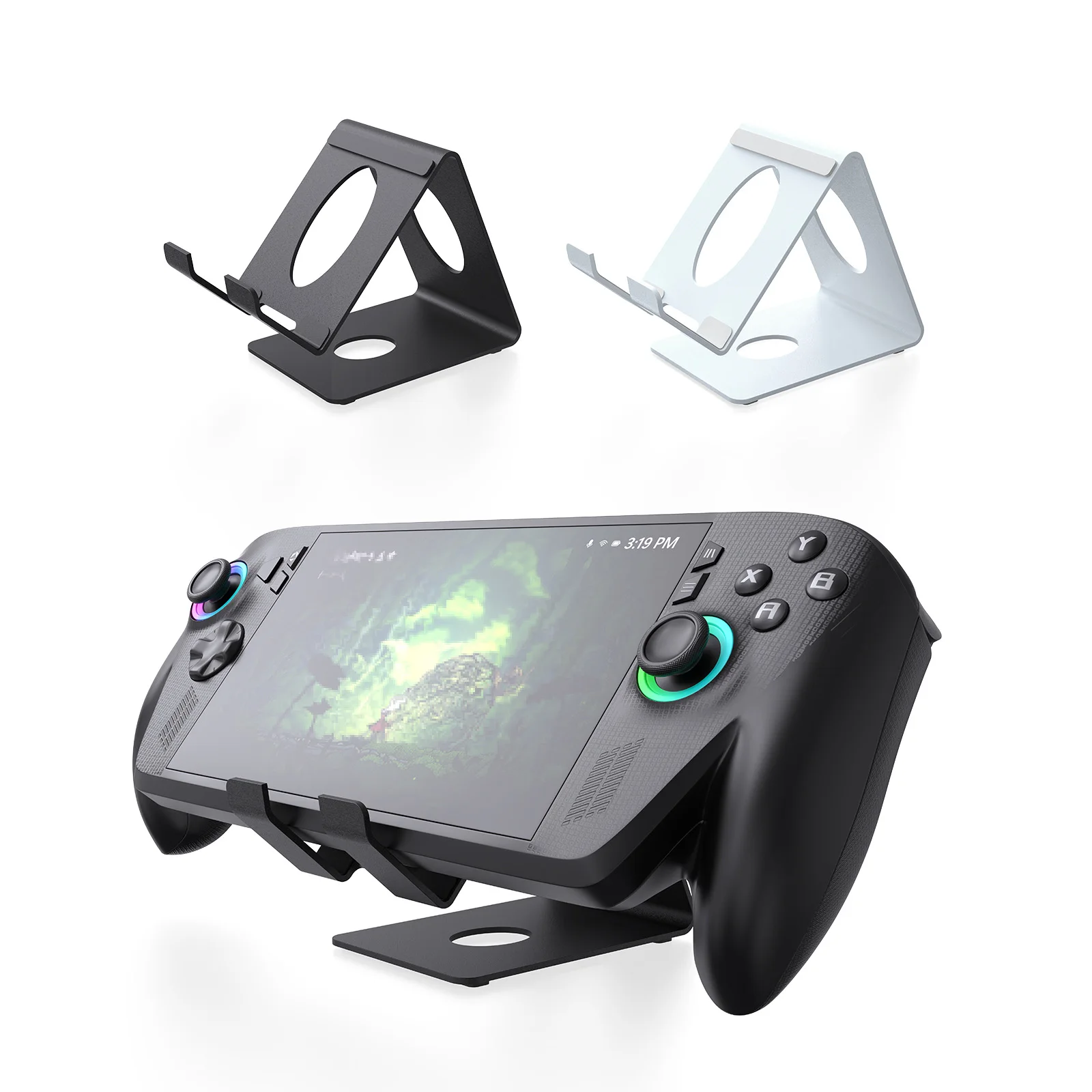 Soporte de escritorio X155 para consola de juegos, soporte para tabletas con almohadilla de silicona antideslizante Compatible con Steam Deck/ROG/Switch/teléfono