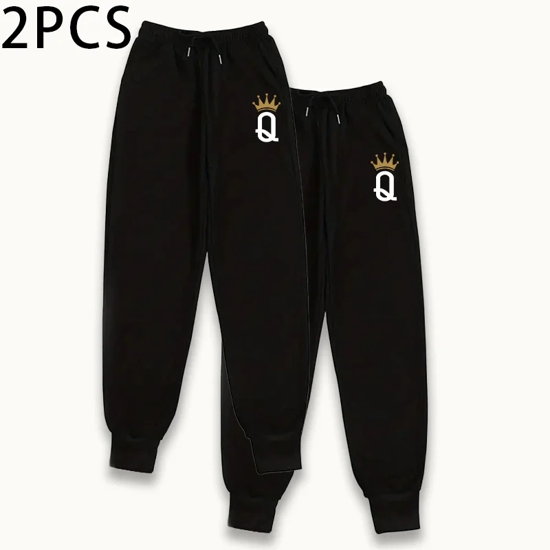 Women's Sweatpants 2 Piece Set Pure Color Joggers Fall Winter Lounge Pants Comfort Fit Athletic Casual Trousers 2packs