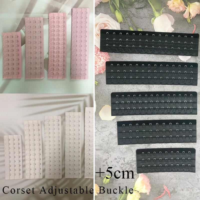 3 Hook Latex Mesh Corset Women's  Extension Strap Hook Clip Expander Adjustable Buckle Corset Accessories