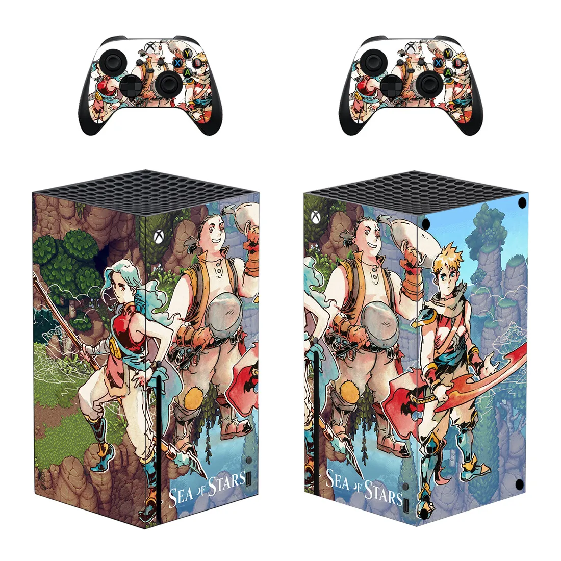 Autocollant Sea of Stars Style Xbox Series X Skin pour console et 2 manettes, autocollants en vinyle, peaux de protection, style 1