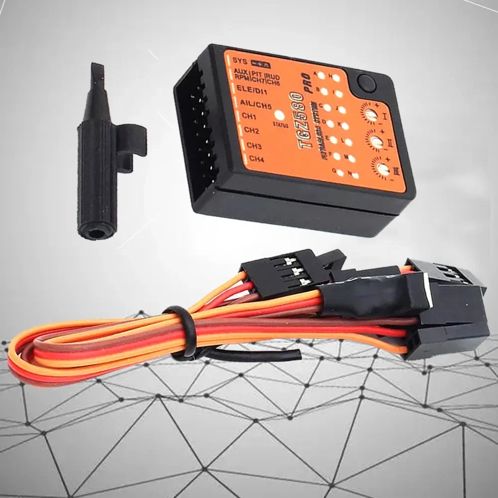 TGZ580 3-Axis Gyro FBL Altitude Control Smart Flight System Flybarless 4.5~10V For RC Helicopter T-Rex 250-800