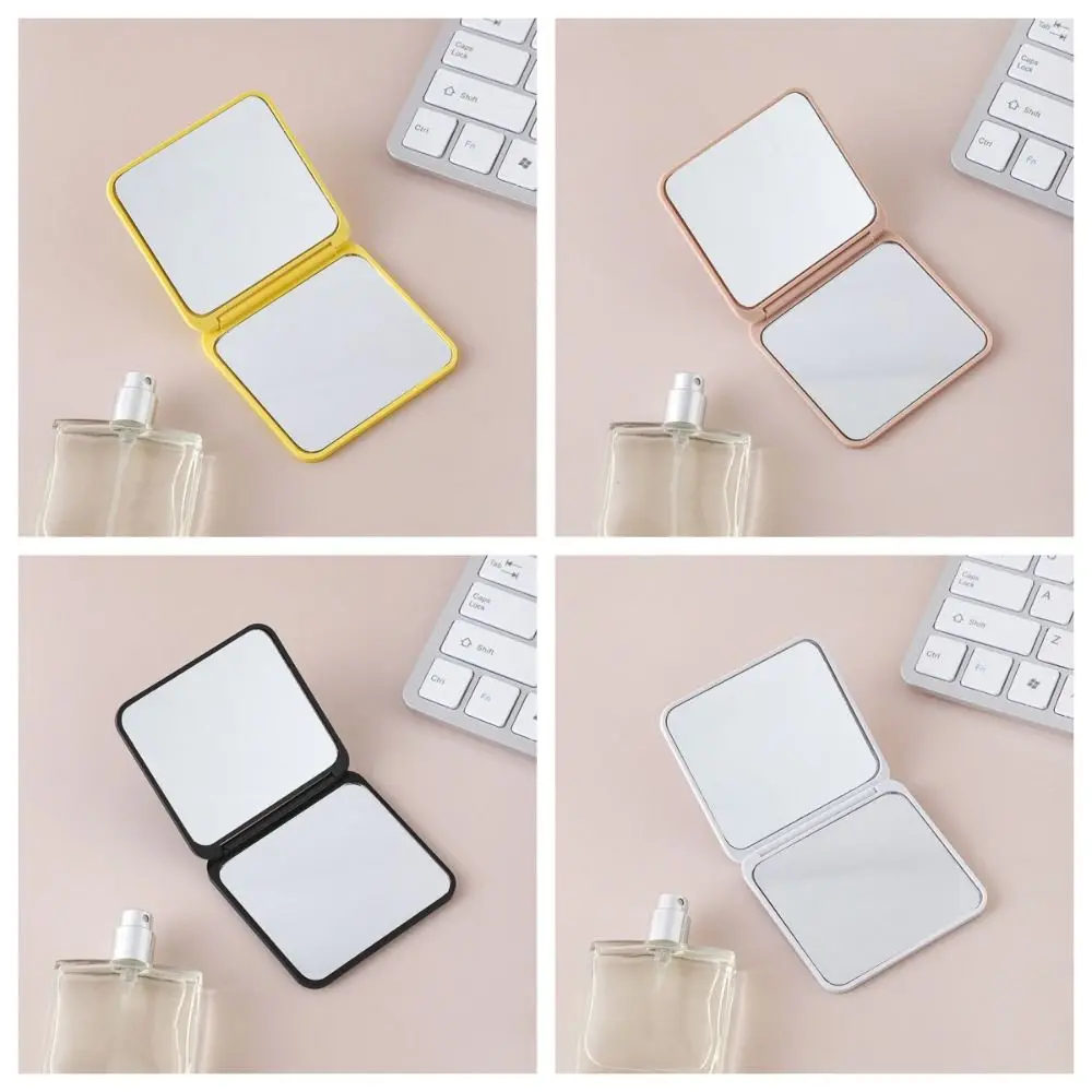 Touch-up Mirror Mini Hand-Held Mirror Compact Square Make-Up Mirror Cute Folding Pocket Mirror Women