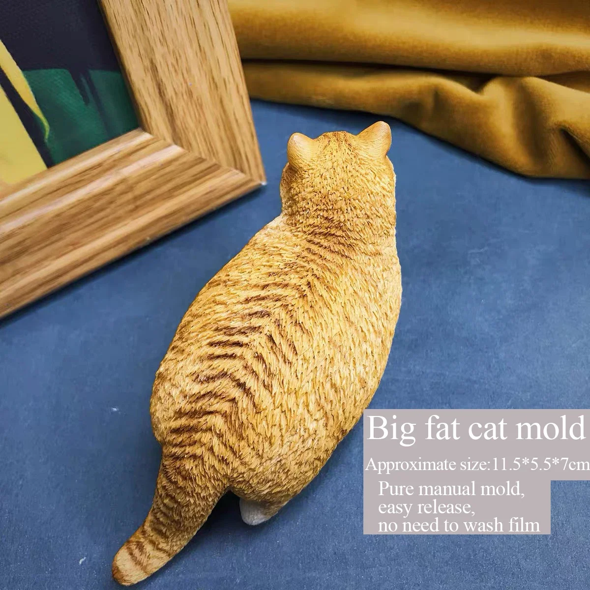 Cat mold for aromatherapy plaster, three-dimensional mold, cute, short hair, fat, silicone grinding tool