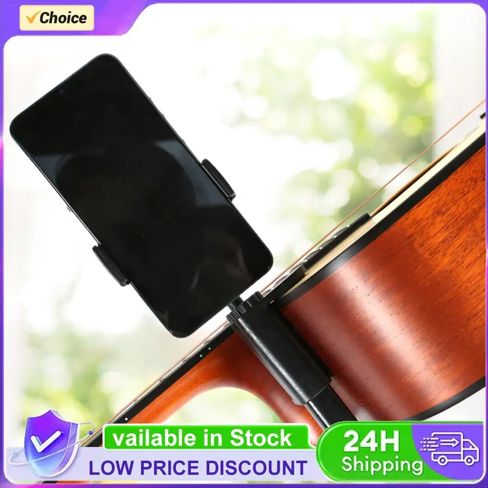 Guitar Phone Holder Hands-Free Adjustable Phone Support Multi-Purpose Guitar Camera Clamp for Microphones Stand/Smartphones
