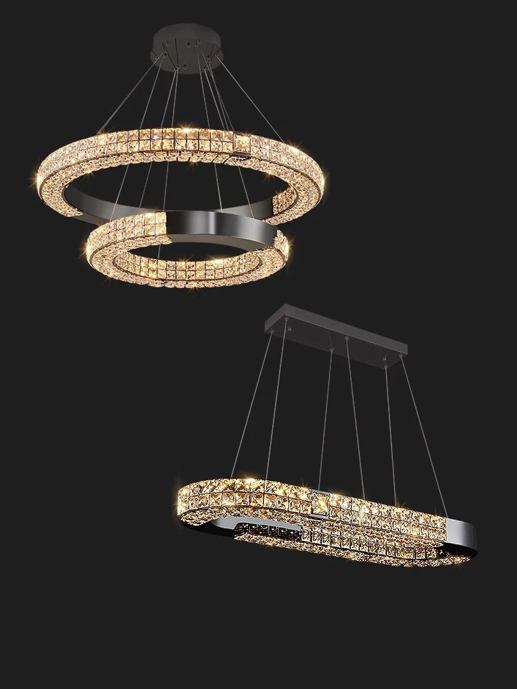 

2023 New Trend Dark Collection k9 Crystal Hanging Lamps Ceiling Chandelier Lustre Suspension Luminaire Lampen For Dinning Room