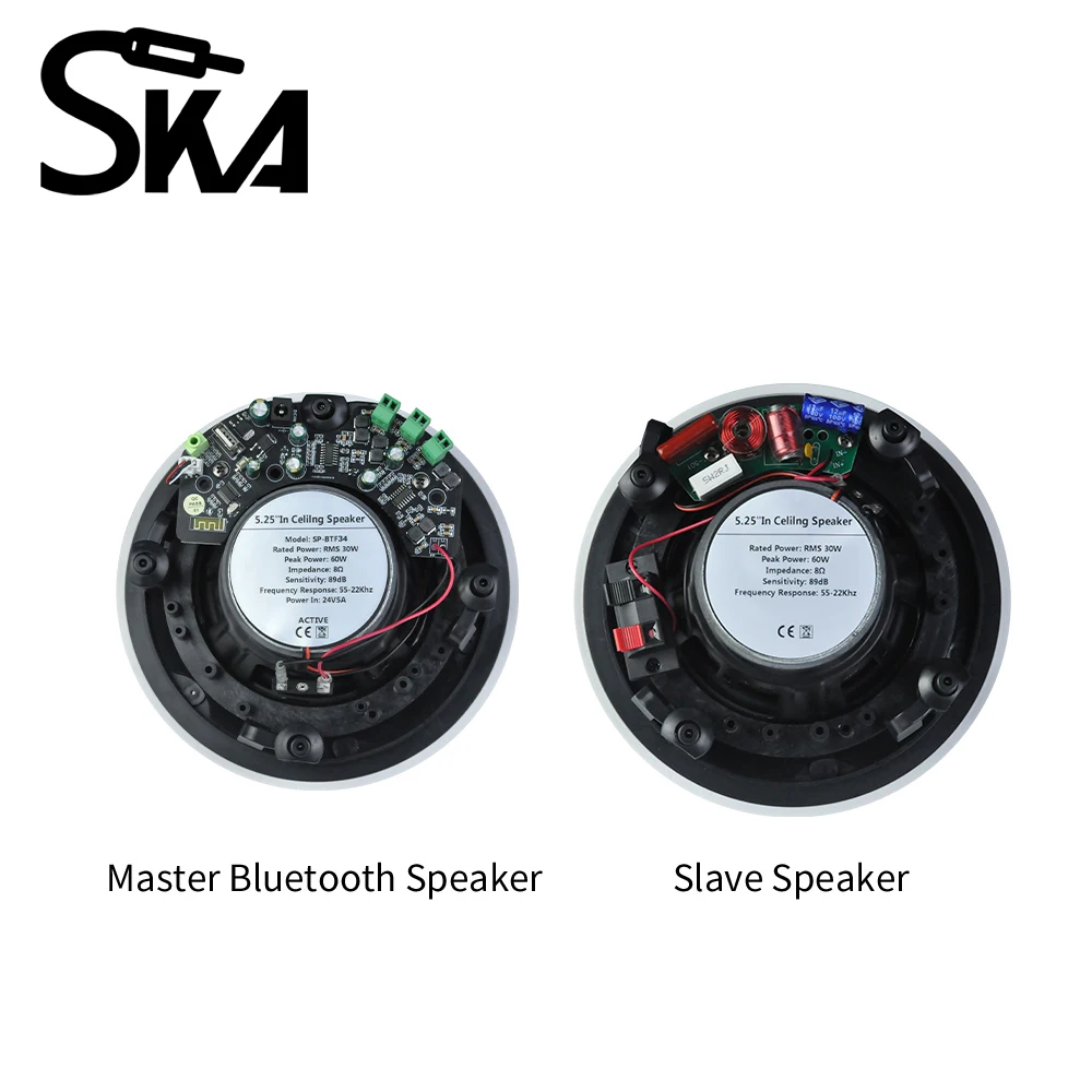 5.25 Inch 4X30W Home audience ceiling speaker system Bluetooth Speakers Built-in Class D Amplifier for Home Hotel Theater Office