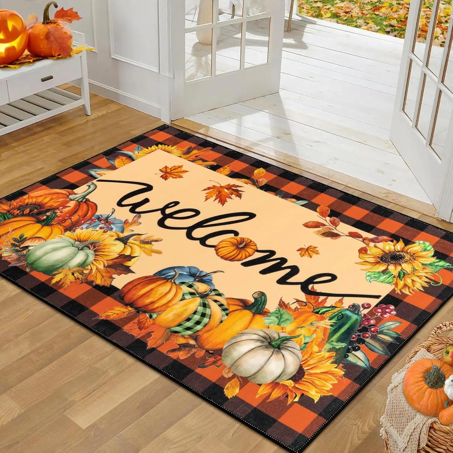 

VIKAMA Halloween Entrance Welcome Doormat Washable Entrance Carpet Anti-Slip Carpet Halloween Decoration Home Decoration
