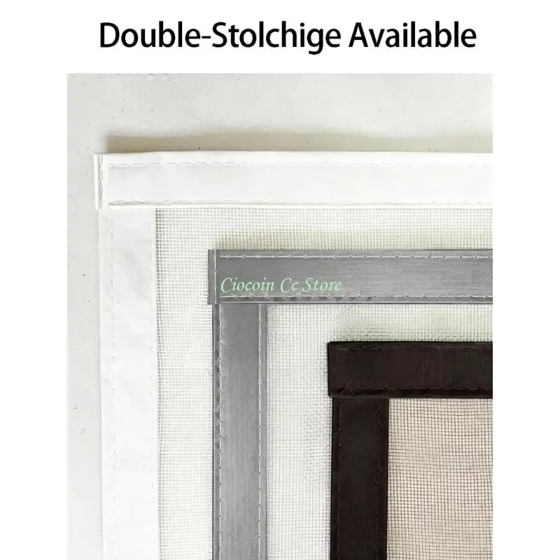 X90F Removable Mesh Window Screen 100 x 120 Adhesive Zippered Opening Netting Panel for Home and Daily Access
