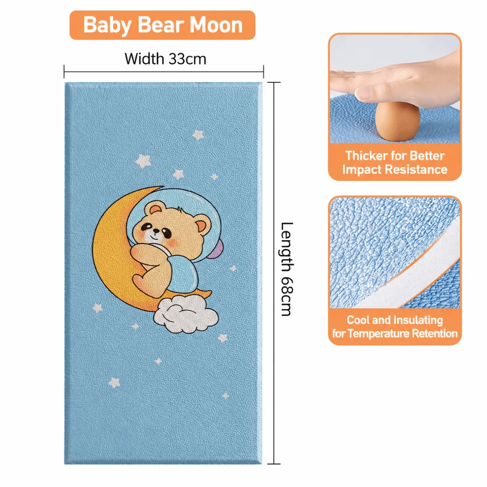 Waterproof Anti Collision Cushion Self Adhesive XPE Foam Wall Protector Thermal Insulation Cartoon Print Padded Wall Sticker