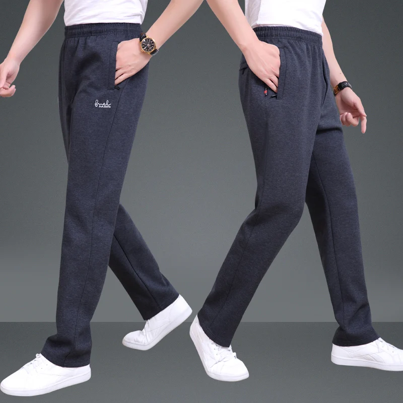 

Men's Casual Fce Lined Loose Sports Pants Midlife Dad Autumn Winter Long Trousers Busin Casual Straight Leg Non Iron