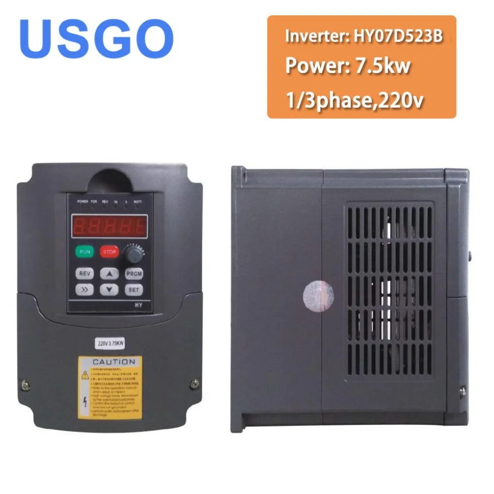 USGO 220v 7.5kw VFD Variable Frequency Drive Inverter / VFD 3HP Input 3HP Output CNC spindle Driver spindle speed control