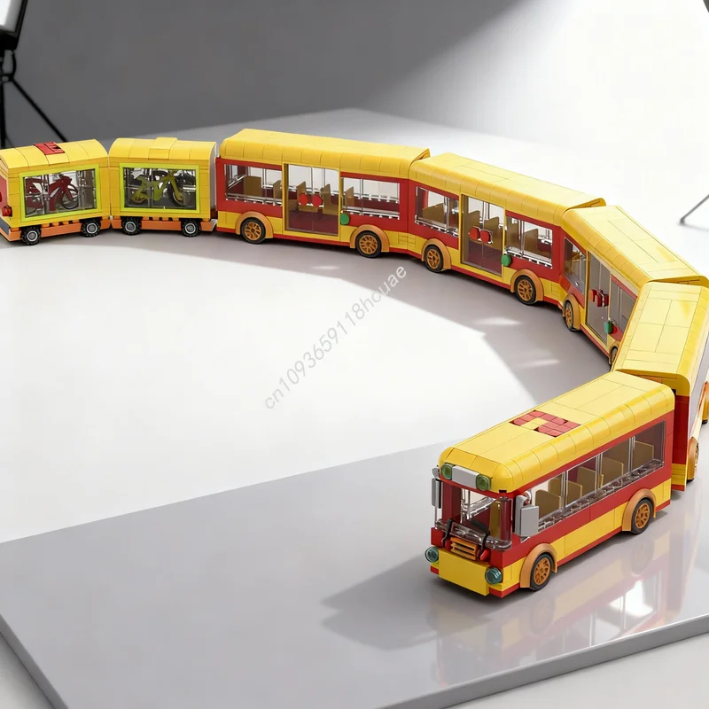 

1161pcs MOC BUILDER Super Mega Cool Bus Express City Traffic Model Building Blocks Construction Christmas Gift Toys Creative