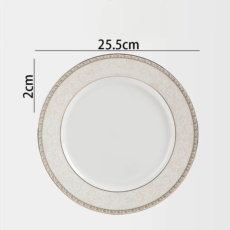 European Ceramic Plate Set Hand Stroke Western Restaurant Dinner Set Plates and Dishes Court Flower Relief Breakfast Bread Pan