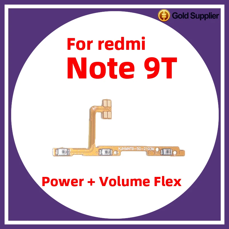 

For Xiaomi Redmi Note 9T Power ON OFF Volume Camera Key Button Switch Flex Cable Replacement