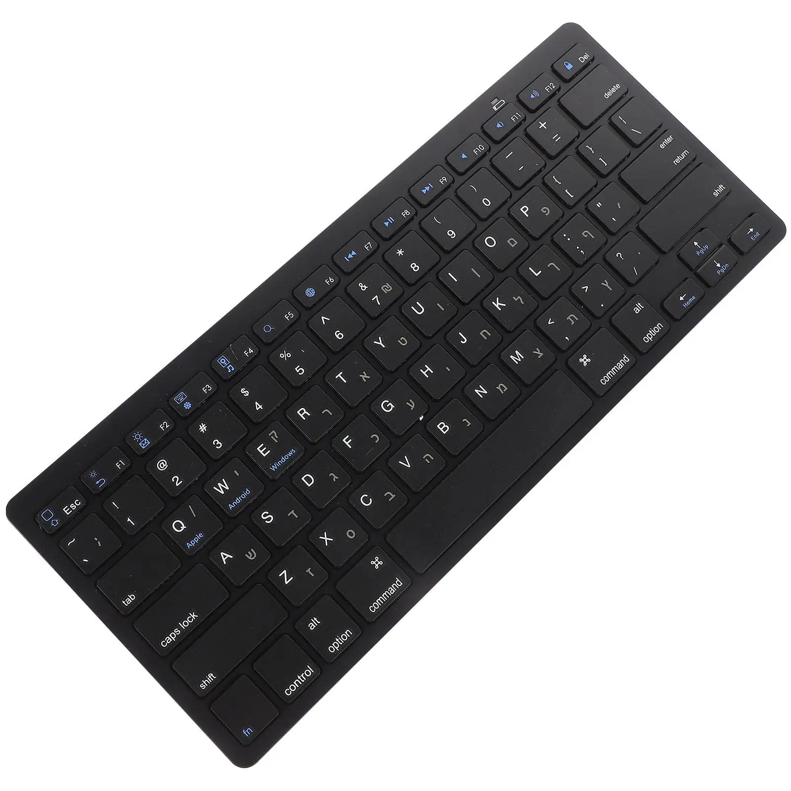 Teclado de idioma hebraico ultrafino, sem fio, silencioso, tamanho integral, portátil, para laptop, desktop, escritório, preto, x5, teclados de computador