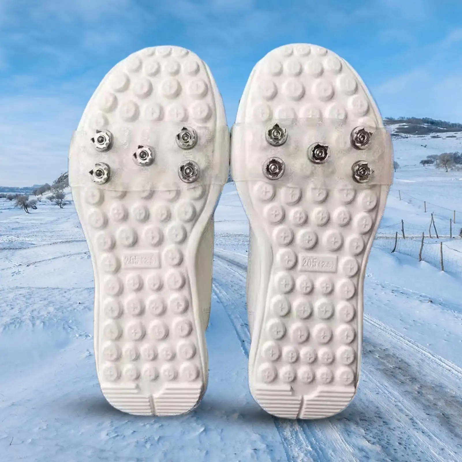 Snow Cleats Clear Anti-Slip Footwear Claws Snow Shoe Grips for Men Women Beginner Walking Hiking Climbing Mountaineering Golf