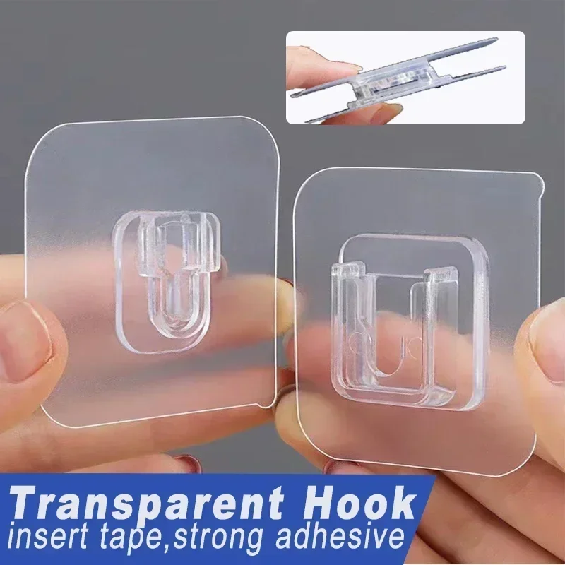 Doppelseitige Klebehaken, Starke Transparente Saugnapf-Aufbewahrungshaken, Badezimmer-Küchen-Schlafzimmer-Haken-Set