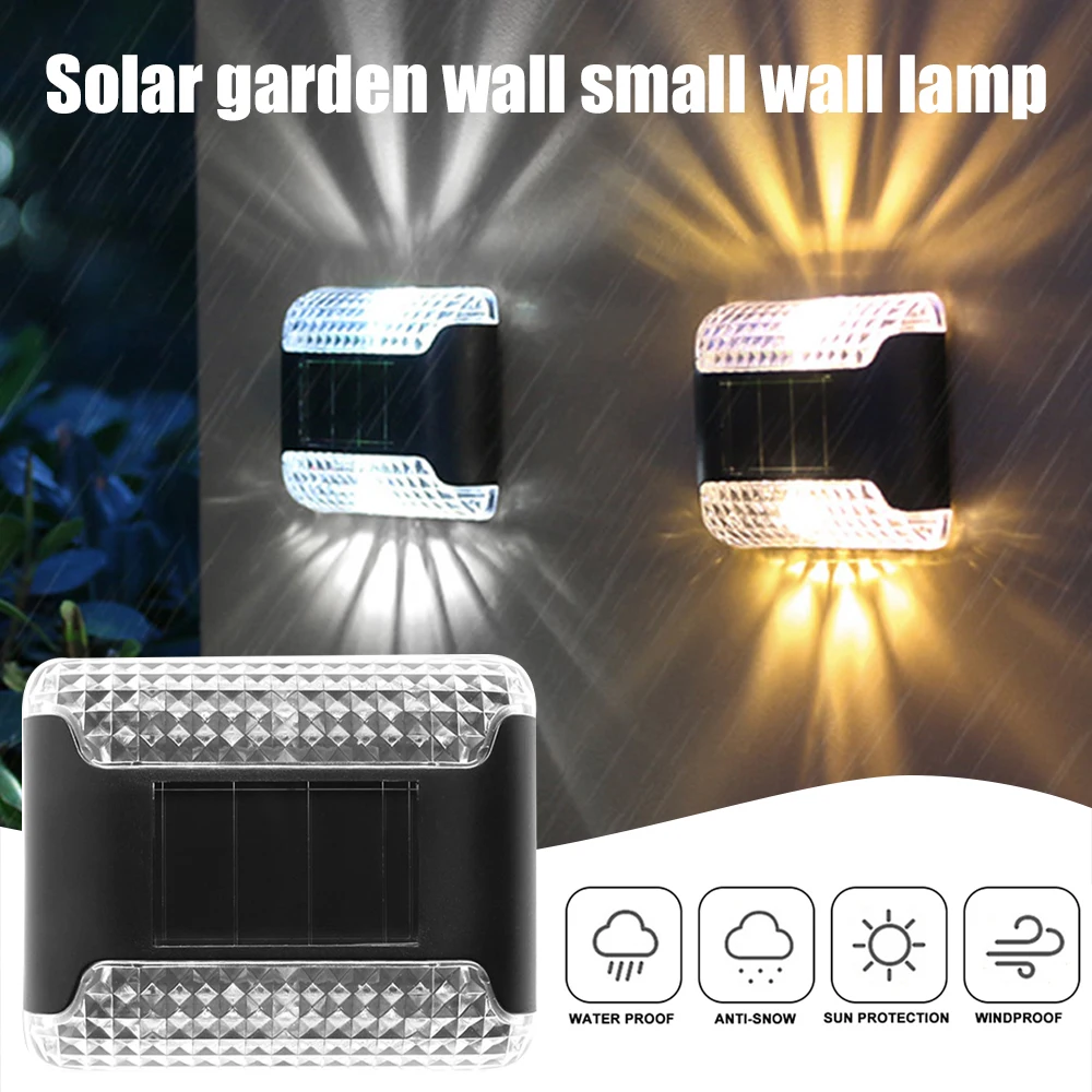 

1Pcs Warm White Garden Landscape Step Deck Lights LED Solar Lamp Balcony Fence Lights Outdoor Waterproof Path Stair Wall Light