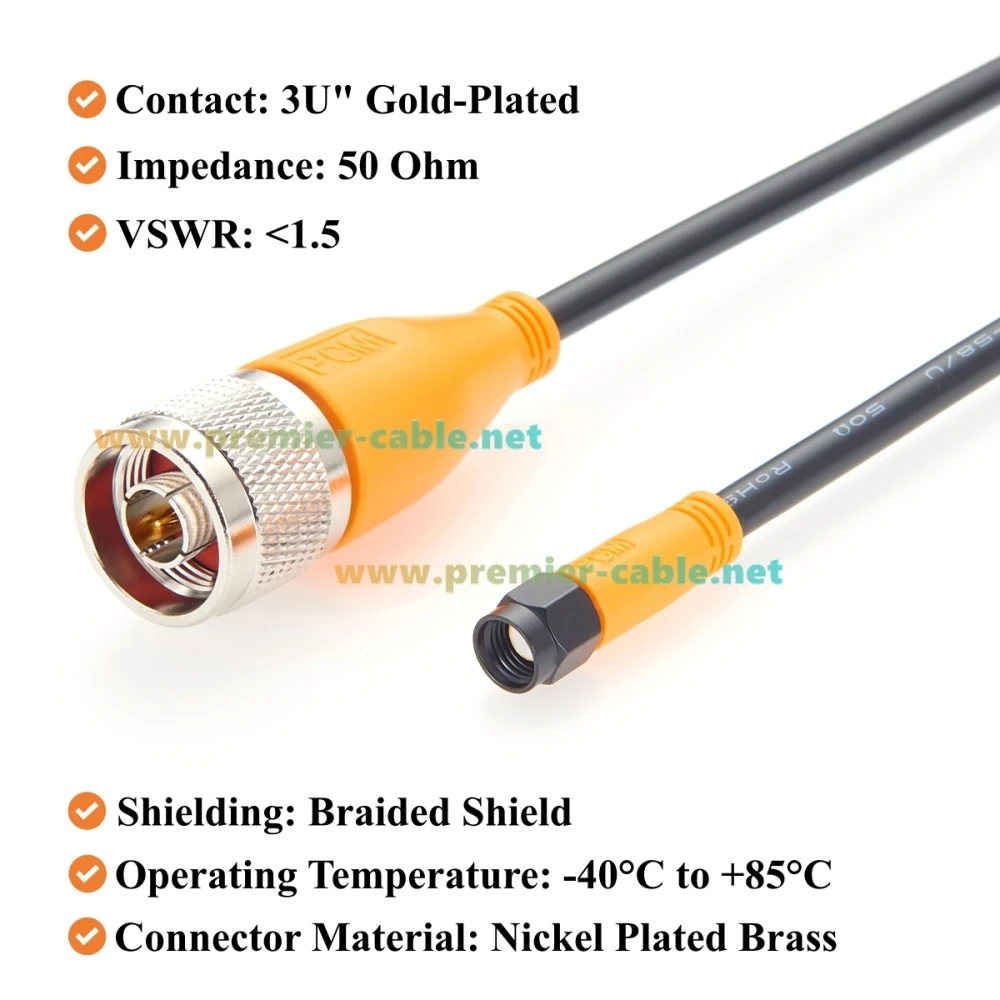 RP-SMA Stecker auf N Stecker RG58 Koaxialkabel 50 Ohm Verlustarmes HF-Antennenkabel für WLAN-Router, 4G/5G LTE, Signalverstärker, GPS – Detail 3