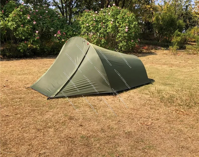 Double Person Ultralight Aluminum Pole Camping Tent Channel Tunnel Rainproof Outdoor Camping Tent