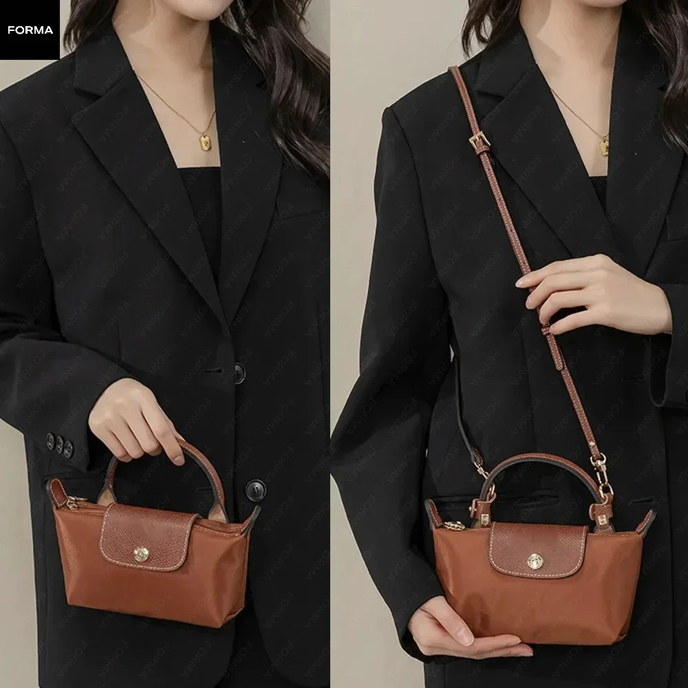 No Punching Strap Kit Fits Longchamp Mini Le Pliage Dumpling Bag Leather Shoulder Belt Crossbody Transformation Buckle Accessory