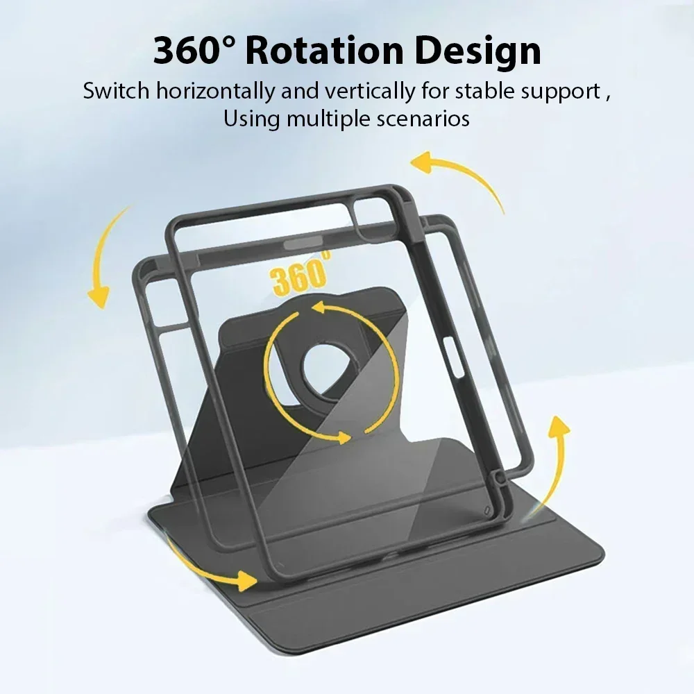 360° Rotation Case For iPad Pro 12.9 6th 11 4th 2022 10th Generation Funda For Ipad Air 5 4 3 7th 8th 9th 10.2 Mini 6 10.5 Cover