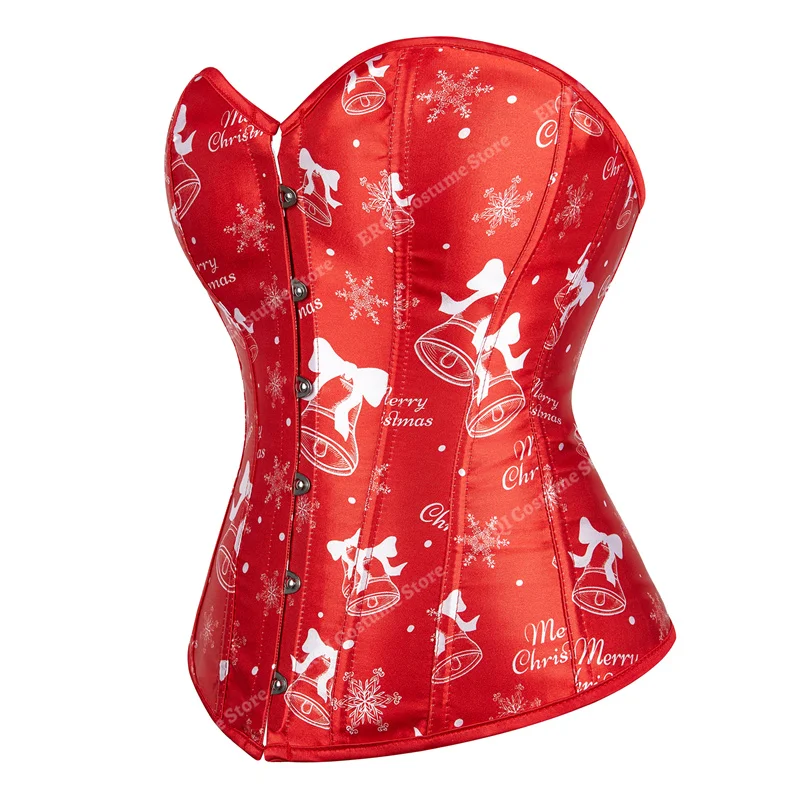 

Overbust Corset Lingerie Sexy Santa Corsets and Bustiers Christmas Outfits for Women Red Corset Top