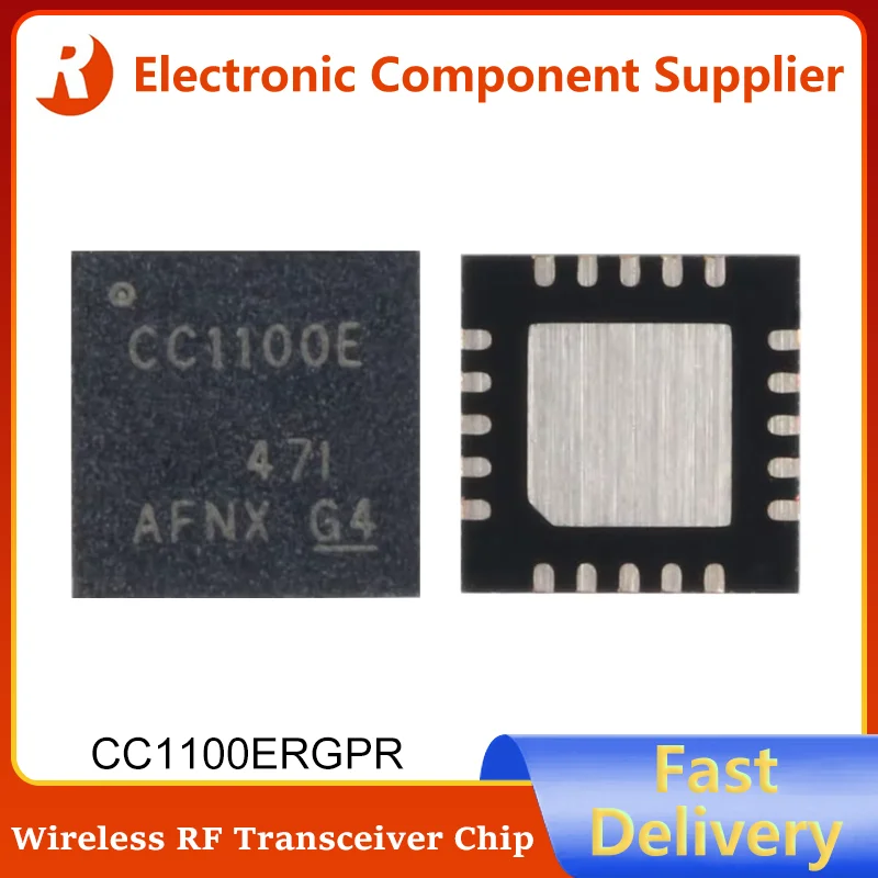 

10Pcs CC1100ERGPR QFN-20 100% Brand New Original CC1100E QFN20 CC1100 Wireless RF Transceiver Chip 1GHz SPI Fast Delivery