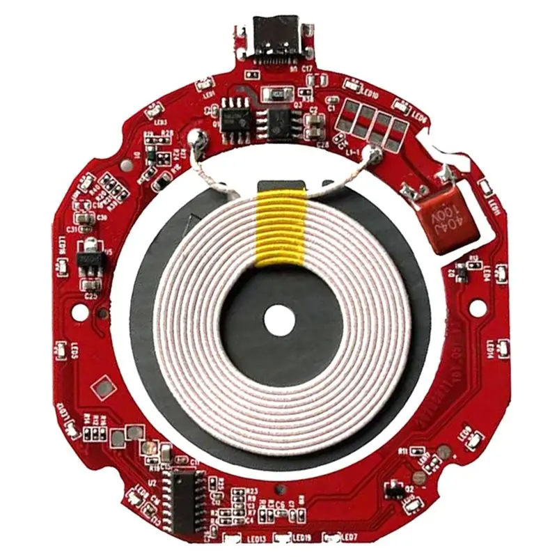

Модуль печатной платы для беспроводной зарядки Type-C для автомобиля, магнитный передатчик заряда для мобильных телефонов, быстрая беспроводная зарядка Qi 15W 10W 7.5W 5V 2A, доставка за 24 часа