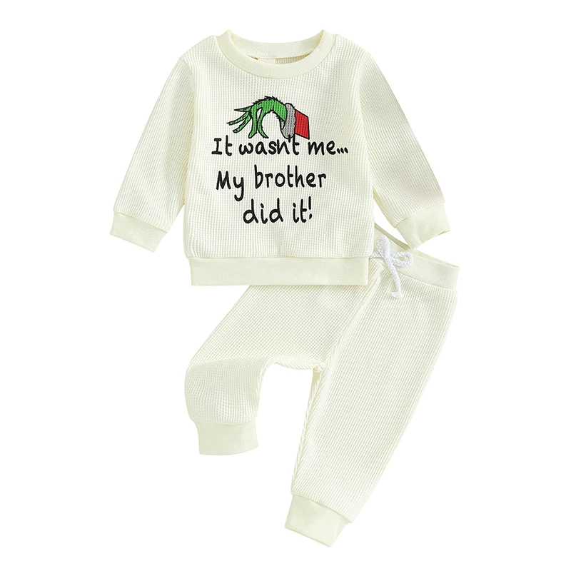 

MALCIKLO Baby Boys Girls Christmas Outfits Long Sleeve Romper Suspender Pants Set