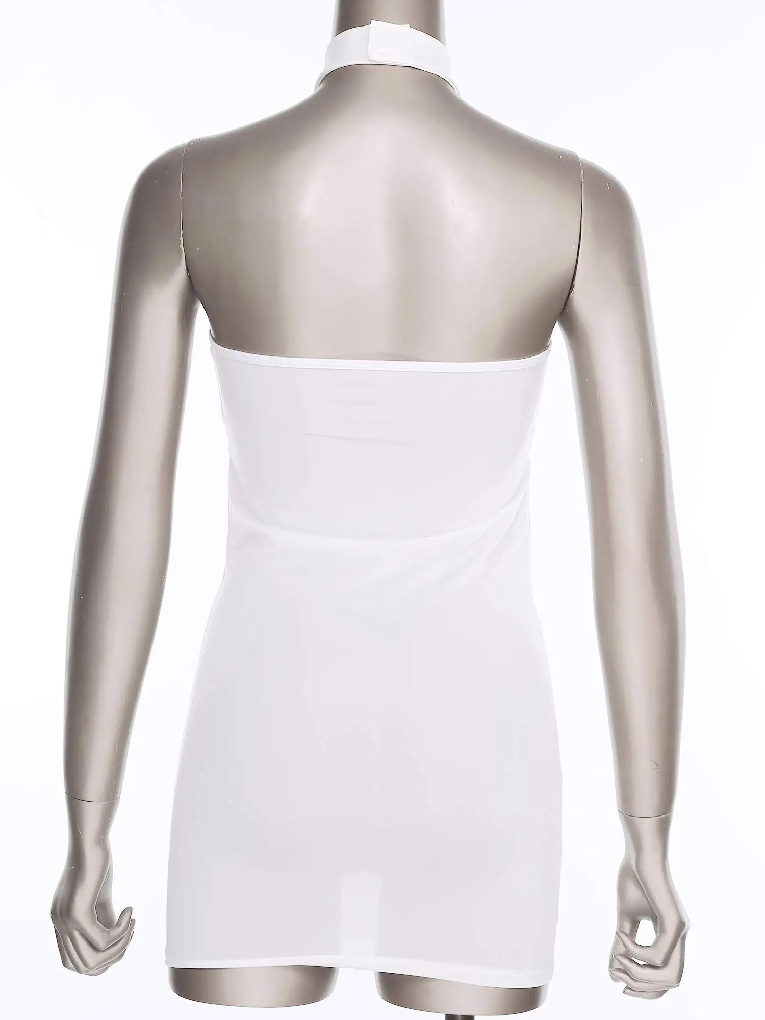 المرأة مثير إغراء فستان مايكرو الرسن أكمام الصدر قطع سيسي الورك المعانقة فستان للزوجين يؤرخ دور اللعب قمصان النوم #3