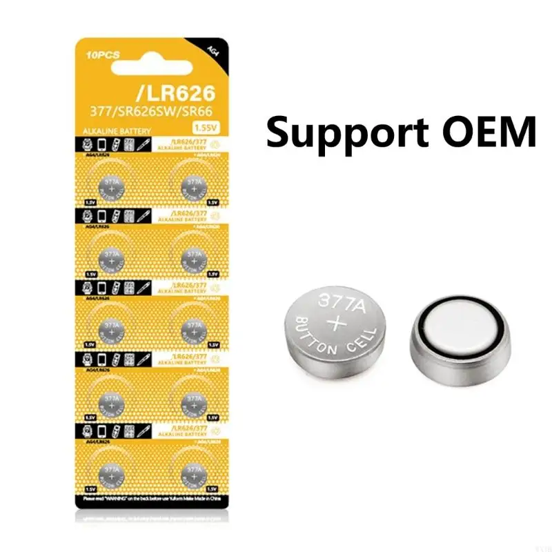 10pcs/set Ag4 LR626 Pulsante Batterie 1.5 V Capacità per fotocamera digitale e altro ancora