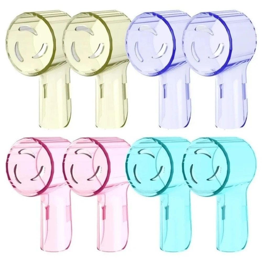 2/4pcs Transparent Electric Toothbrush Head Protective Cap Fit For Round Rotary Brush Heads, Dustproof Travel Brush Head Cover