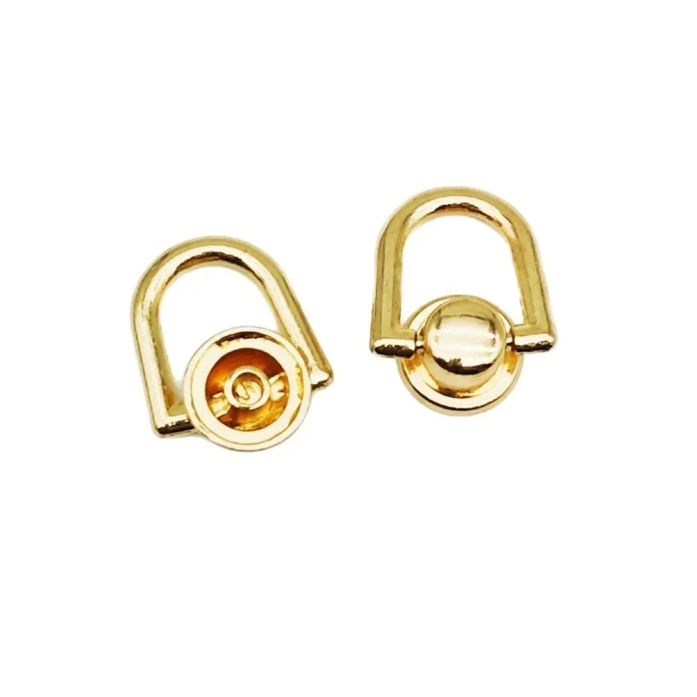 20pcs Practical 16mm D Ring Rivets Gold Metal Ball Stud Rivets Screw Back Leather Rivets Collar Belt Repair
