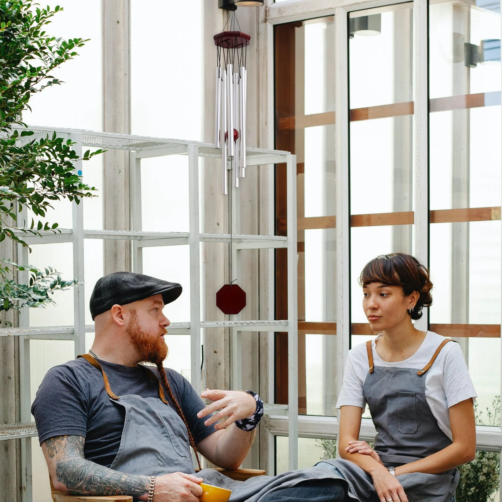 

Wooden Wind Chime Premium Iron Material Exquisite Garden Patio Yard Decorative Pendant For Home Living Room Bedroom Decoration