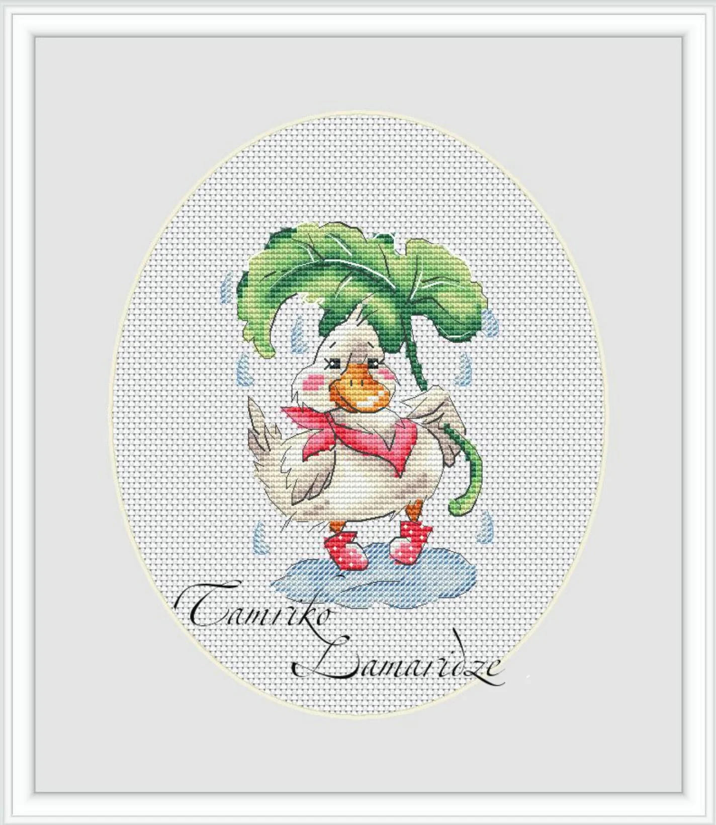 Embroidery Cross Stitch Kits Craft DIY Needlework Cotton Canvas 7-Rainy Day White Duck 19-23 32CT 28CT Metallic aida