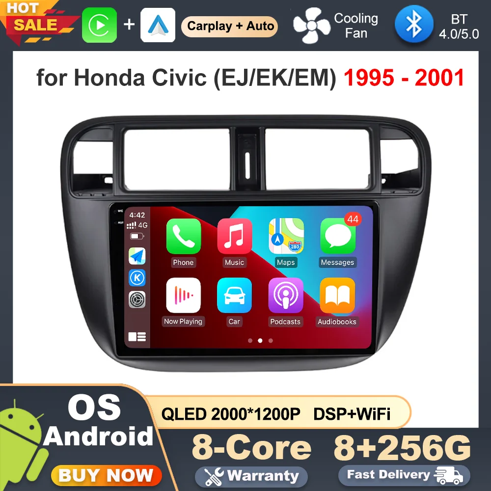 

Android Auto 9 '' Left Hand Drive for Honda Civic (EJ/EK/EM) 1995 - 2001 Car Radio Multimedia Player IPS Touch Screen GPS Navi