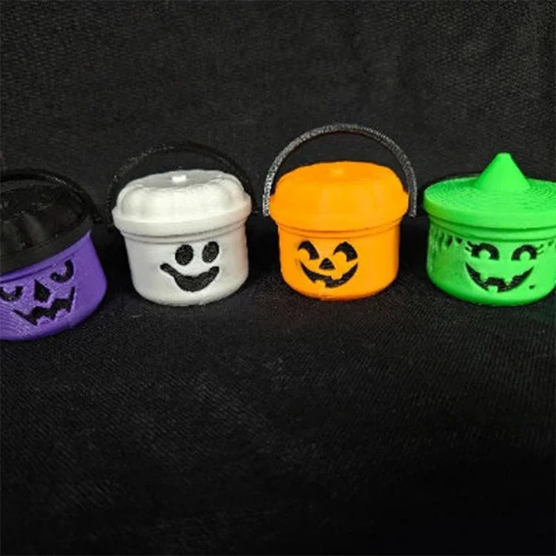 Mini Halloween Pumpkin For Party Favors Halloween Small Bucket Cute Pumpkin Trick Bucket Party Holiday Decorations Accessories