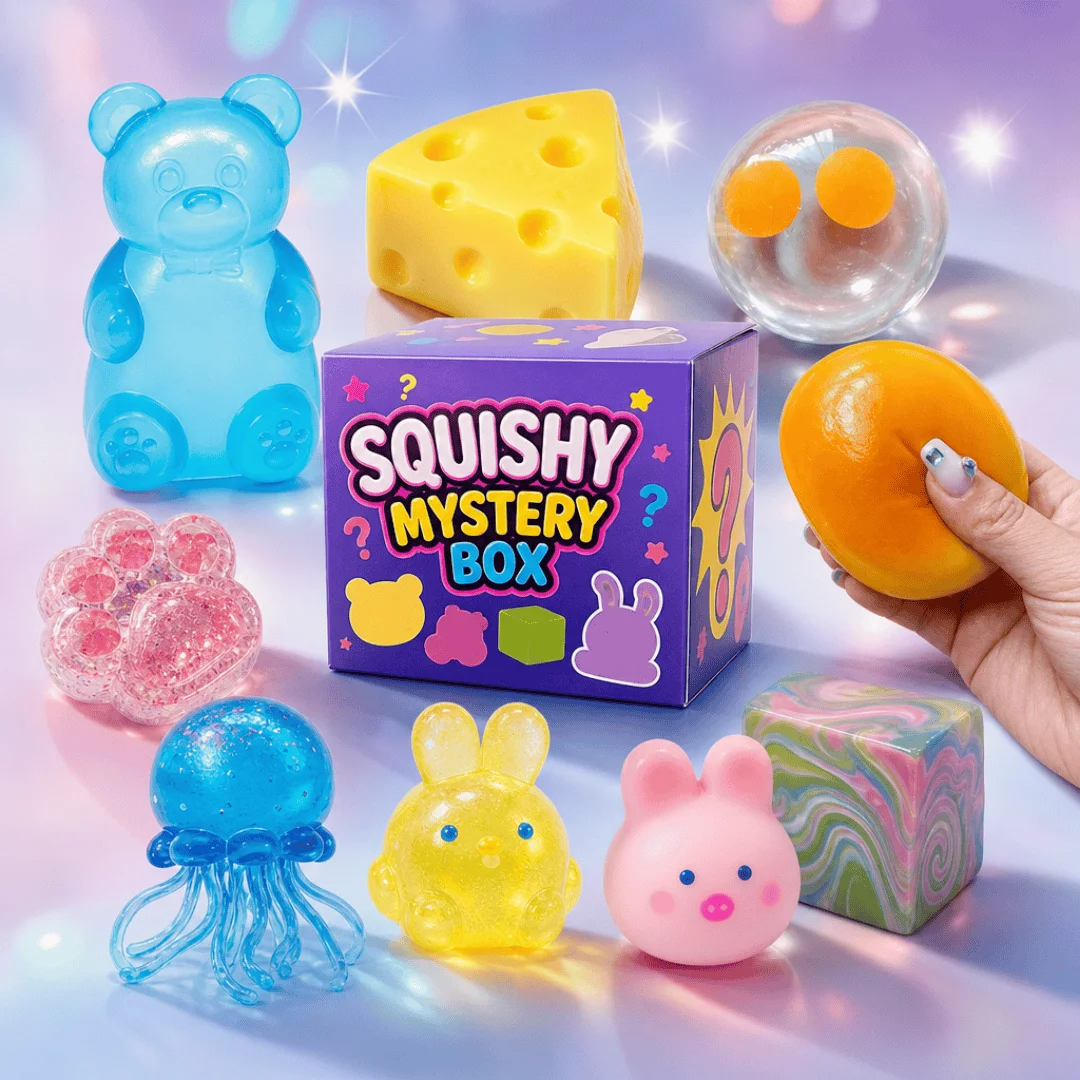 Sensory Calm Mystery Blind Box Adorable Cat Paw Mochi Squishy, Simulated Honey Pastry Squeeze Toy, Travel Pocket Fidget